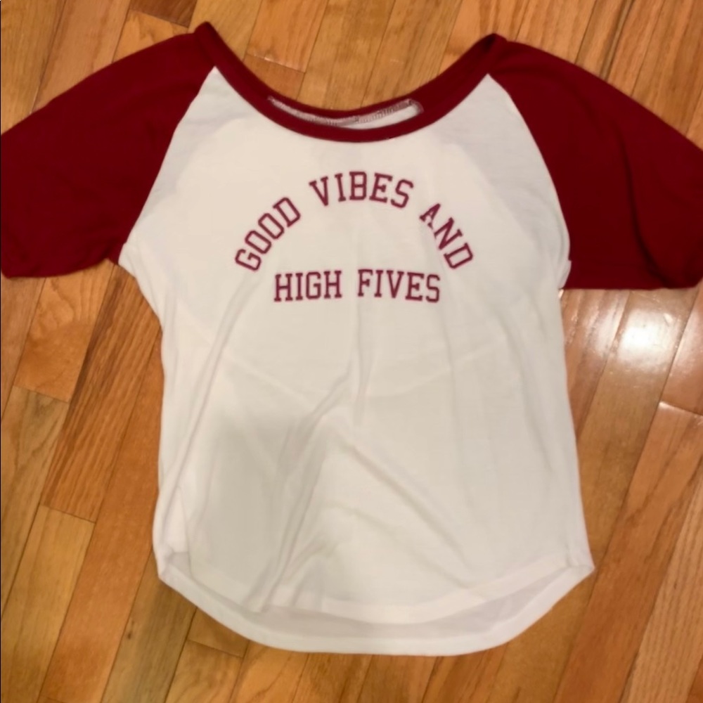 Red and White Baseball Tee